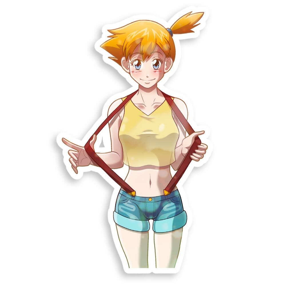Misty Pokemon Trainer Anime Cute 3" Die-Cut Glossy Vinyl Sticker