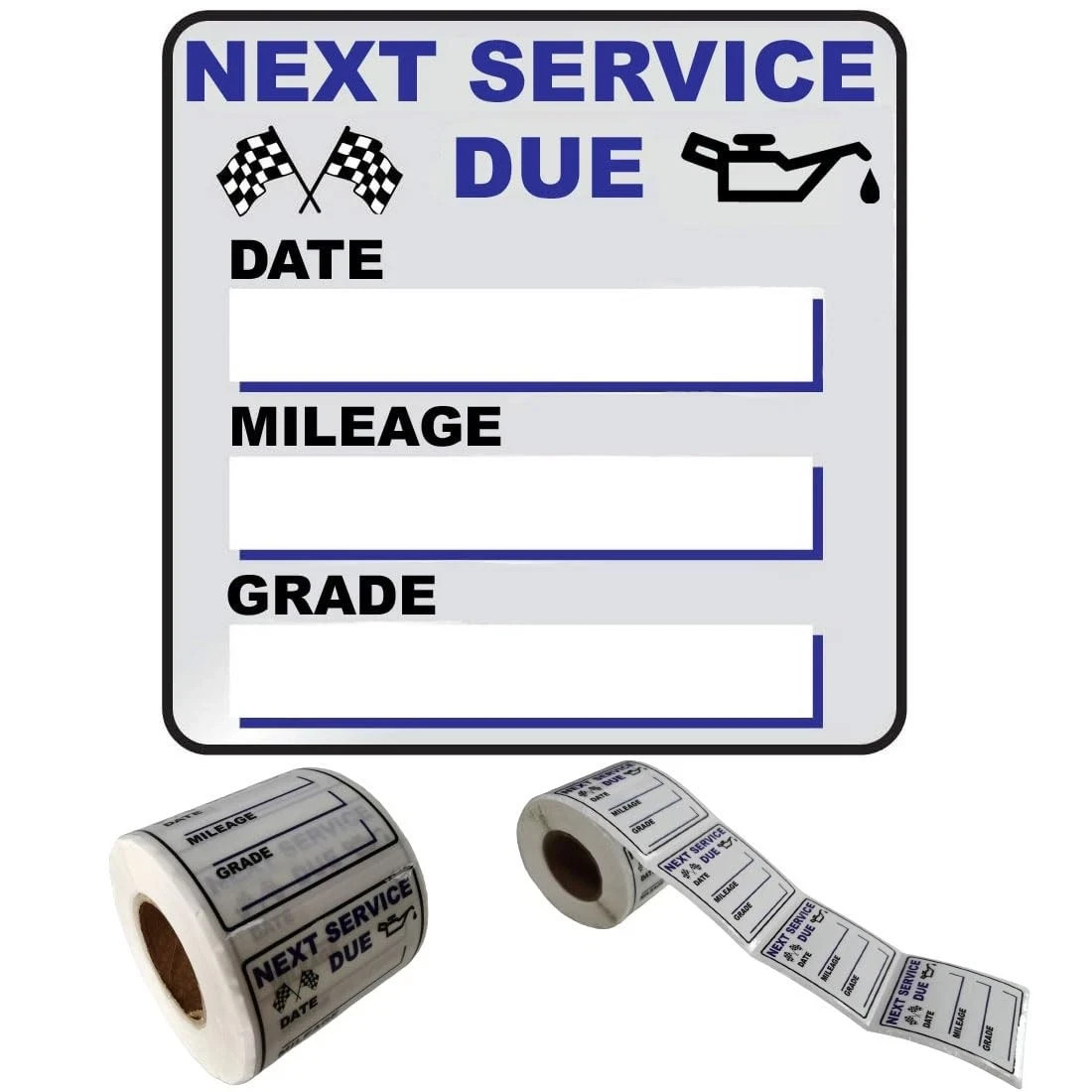 300 Clear Oil Change Reminder Stickers for Vehicles – 2×2 Inch Vinyl Labels