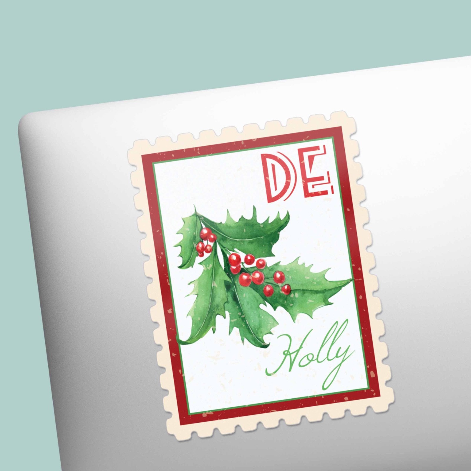 Delaware State Tree Holly Sticker – DE Vintage Stamp Decal