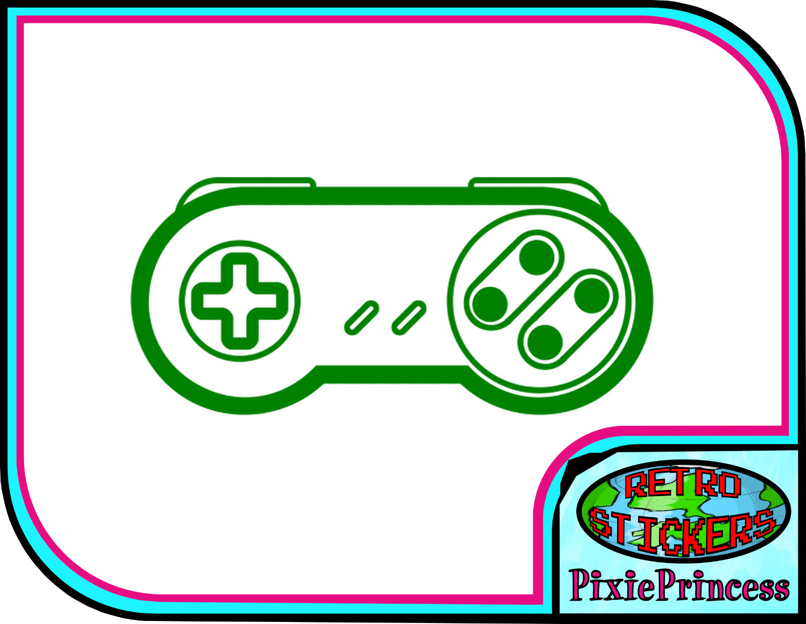 Nintendo Super SNES Controller D Vinyl Sticker Car Truck Gamer Window Wall Game