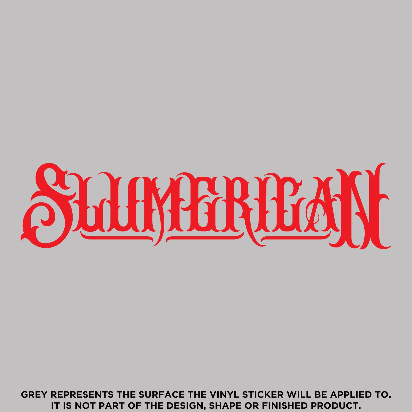 Slumerican Text, Die Cut High Quality Vinyl Sticker Decal