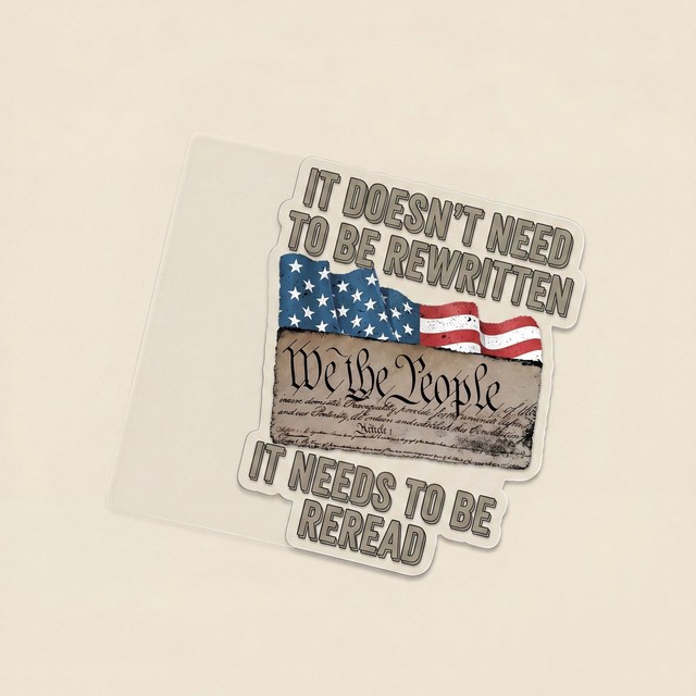 2 Pack Constitution Sticker Patriotic Decal 6.5×8 Inch Car Truck Window Decal