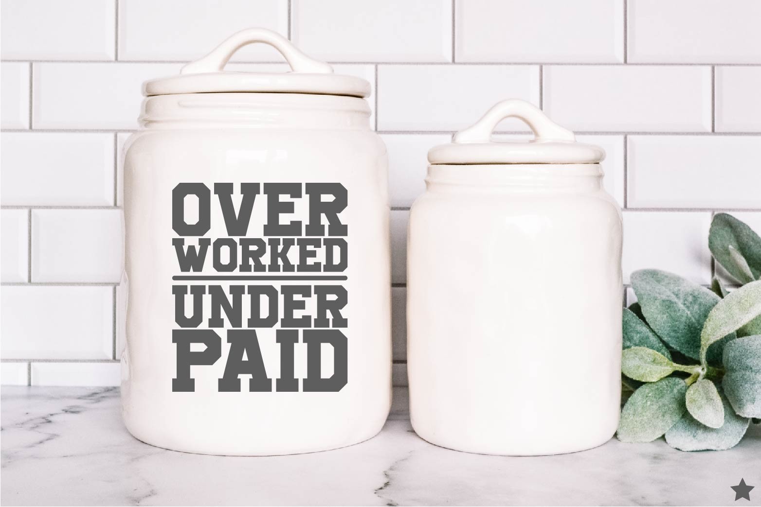 Overworked Underpaid Decal Sticker Over Worked Under Paid Inflation Minimum Wage