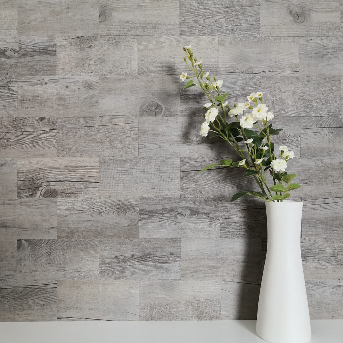 Peel and Stick Backsplash PVC Tile, 3" x 6" Dover Gray Stick on Tiles for Bac…