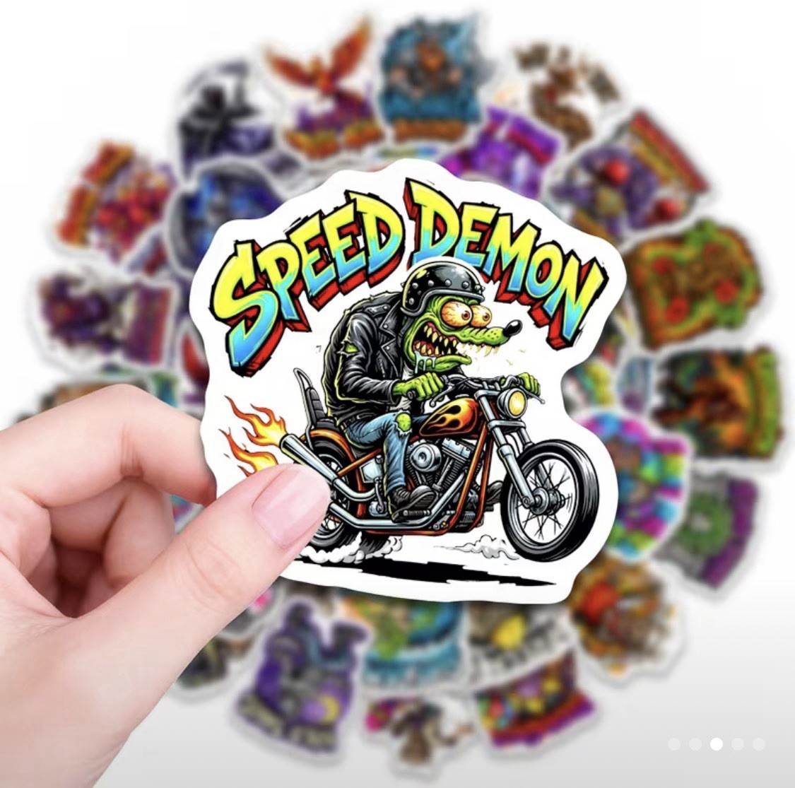 50 Retro American Monster Stickers – Horror Movie Style Vinyl Decals for Laptop