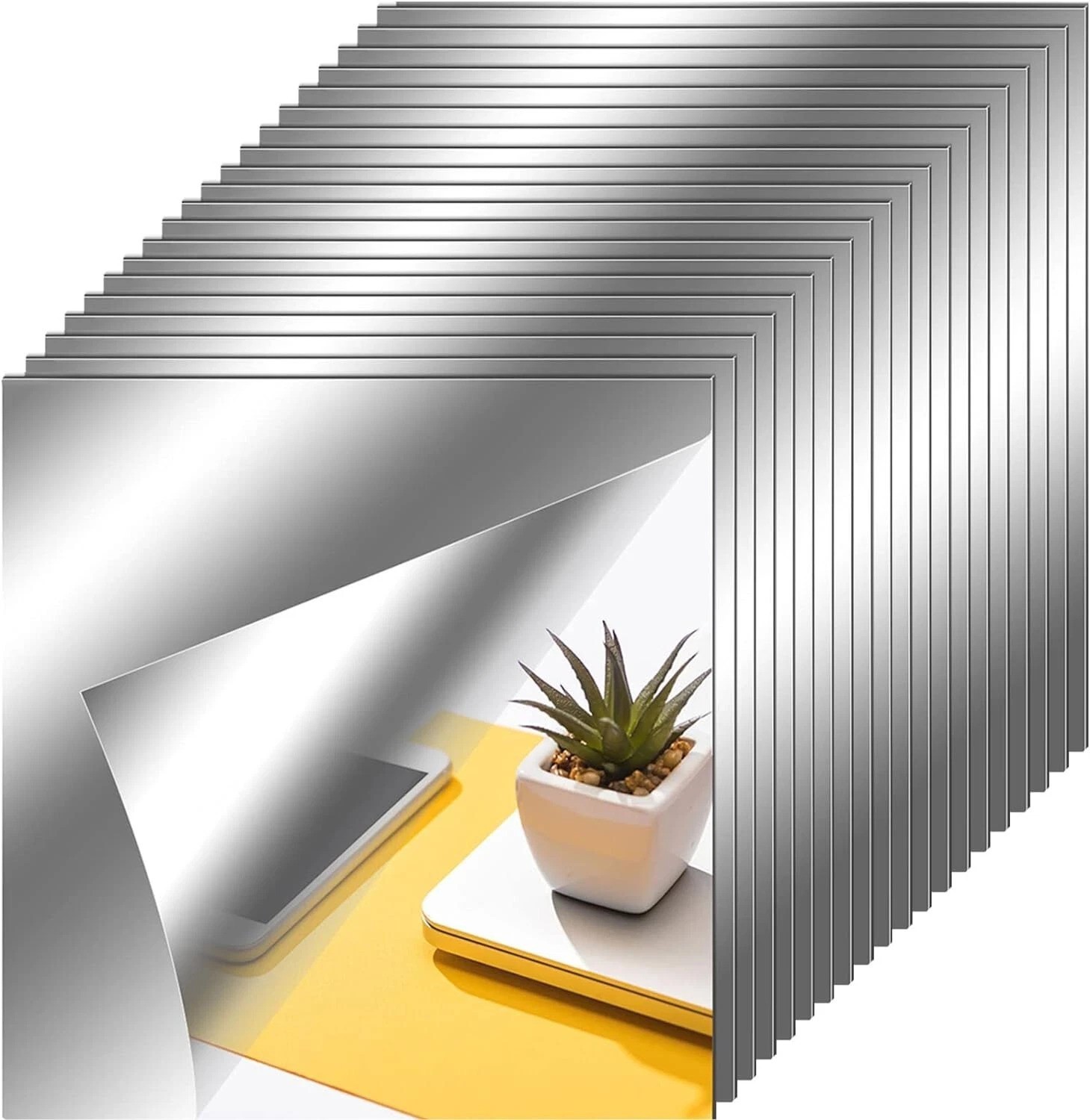 Flexible Self-Adhesive Mirror Tiles – 20 Pack, Perfect for Unique Decor Styles