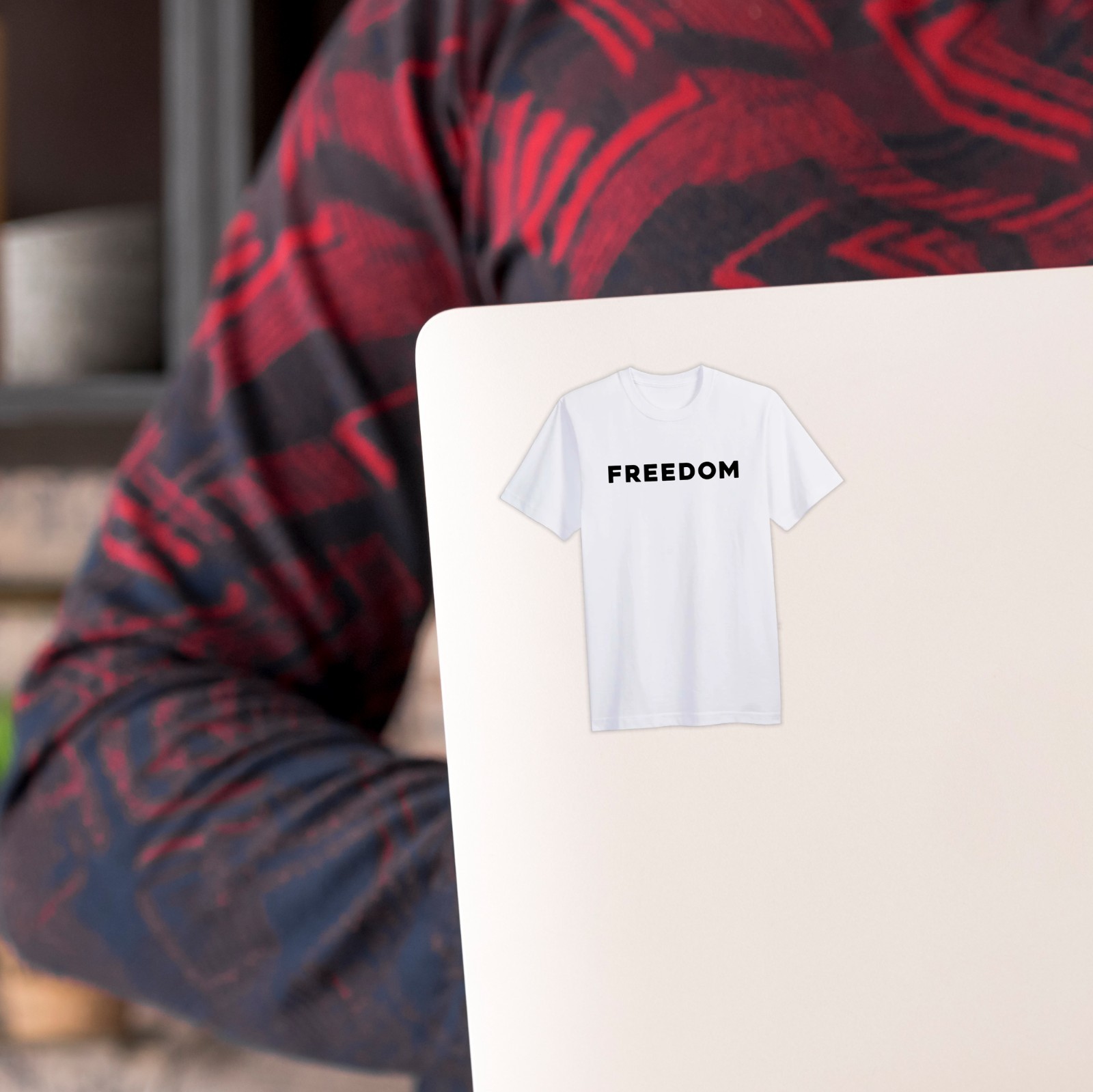 Charlie Kirk FREEDOM White T Shirt Sticker Patriotic Sticker Laptop Decal