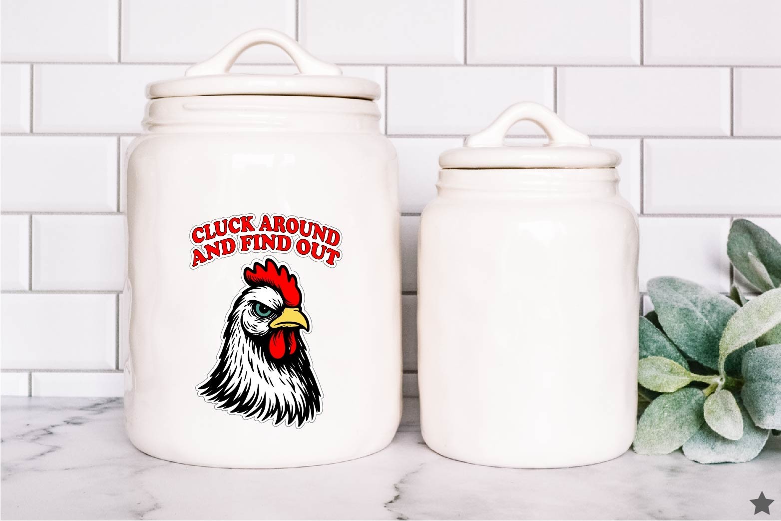 Rooster Cluck Around Find Out Decal Sticker Printed Die Cut Angry Chicken FAFO