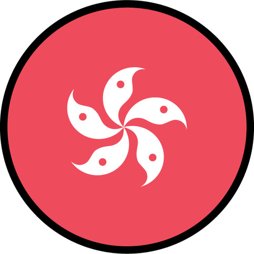 Hong Kong Flag Circle Sticker Decal