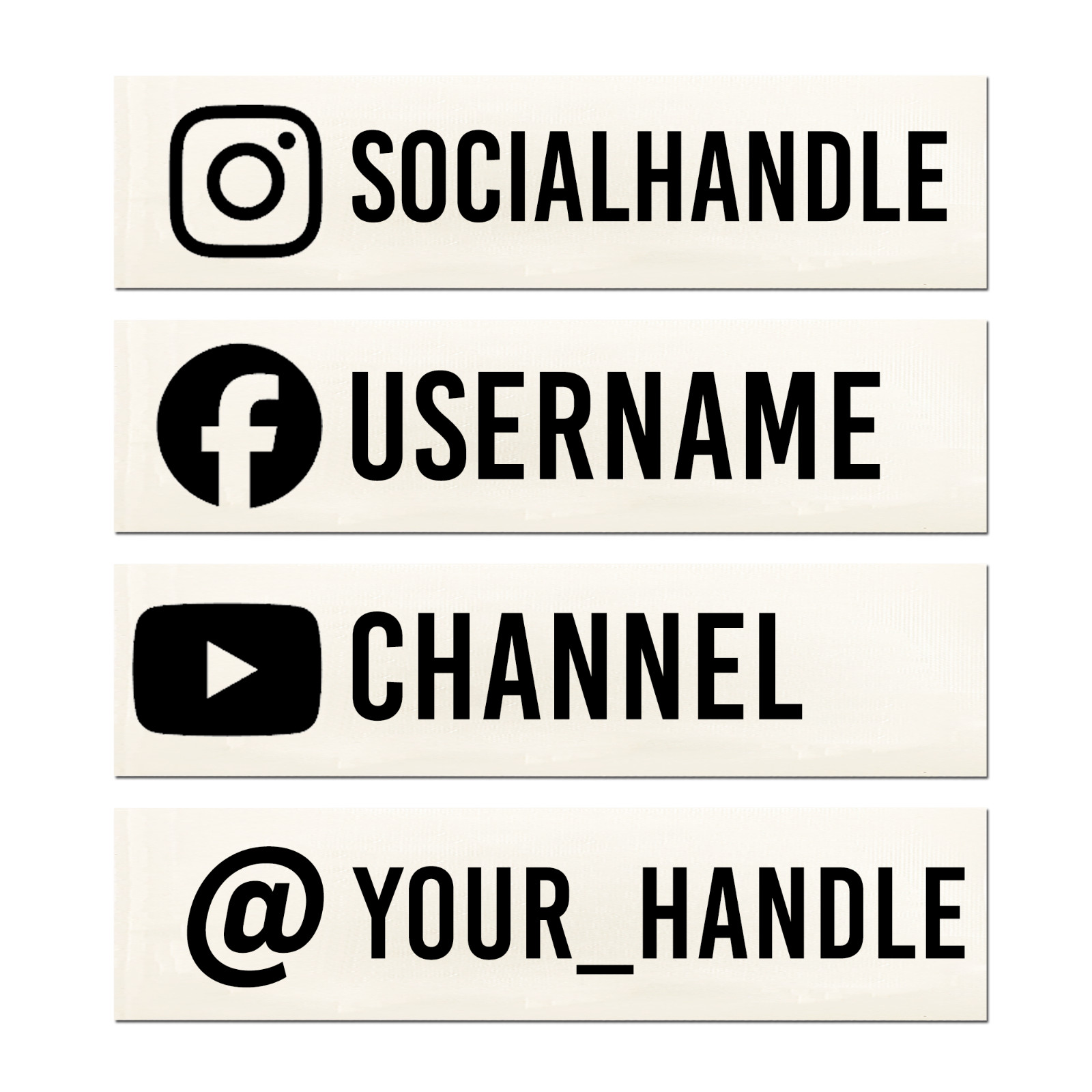 Custom Social Media Handle Decal Sticker – Personalized @Username Tag – 870-2