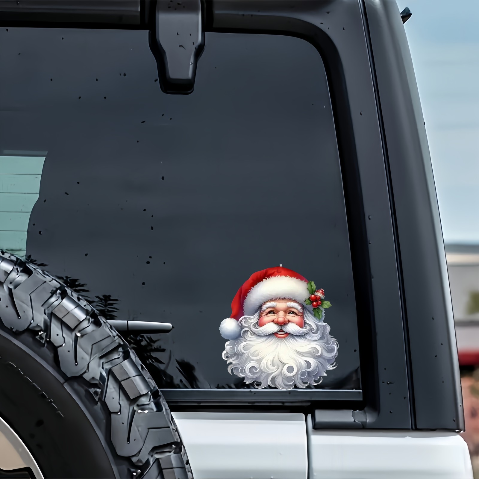 Lightweight User Friendly Maneuverable Decorative Waterproof Santa Claus Sticker