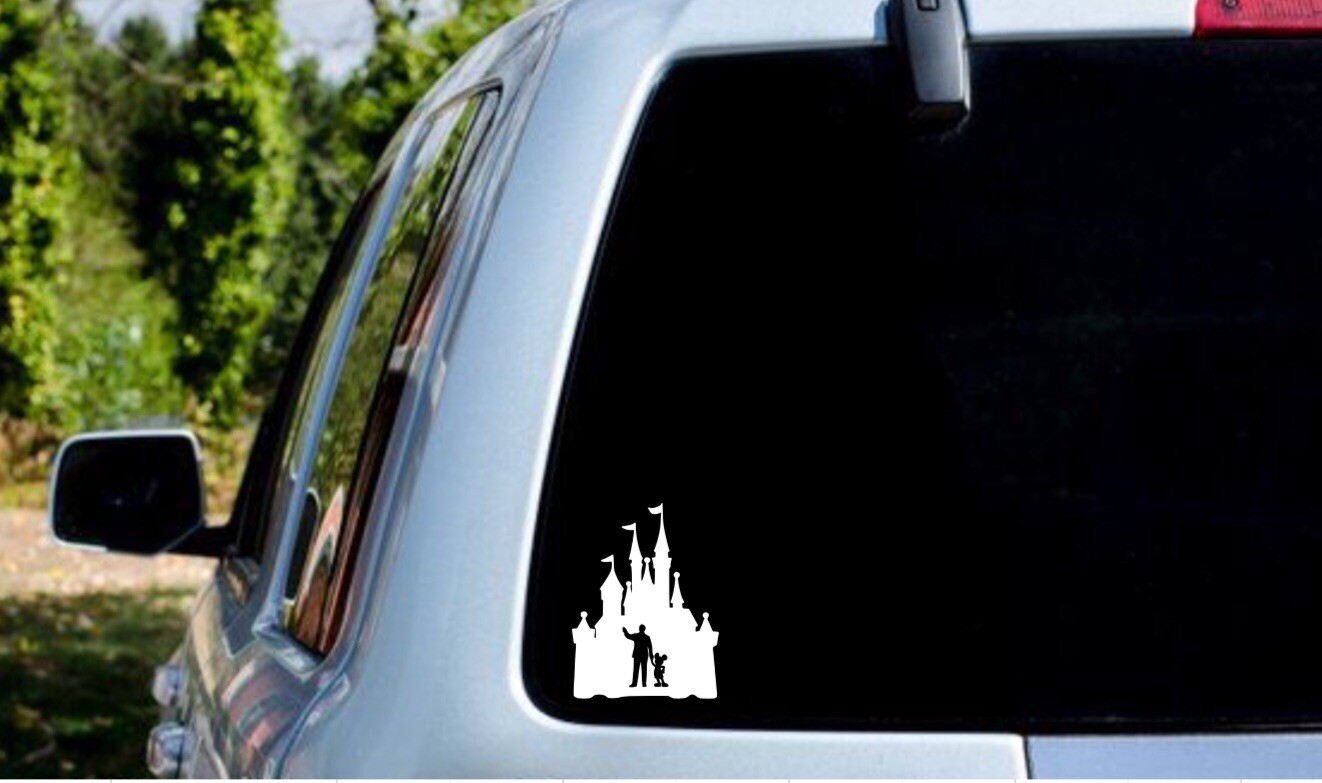 WALT DISNEY CASTLE DECAL MICKEY MOUSE STICKER WINDOW CAR LAPTOP U Pick Color
