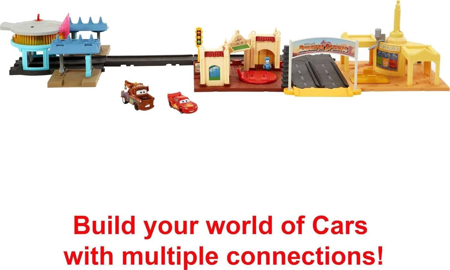 Disney and Pixar Cars on the Road Playset with 2 Toy Vehicles & Light-Up Countdo