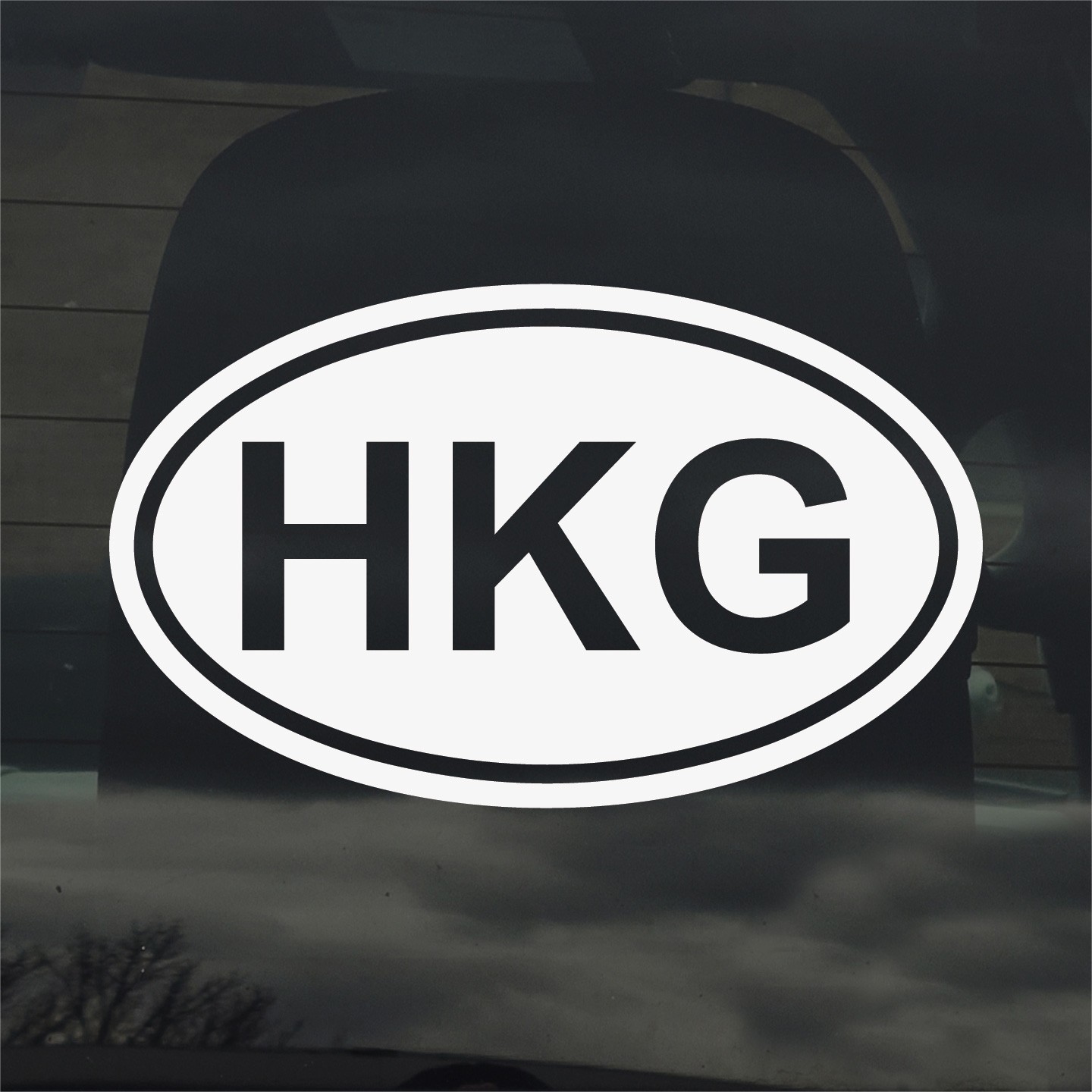 Hong Kong HKG Oval Country Code Vinyl Decal Sticker for Car Window Laptop & Gift