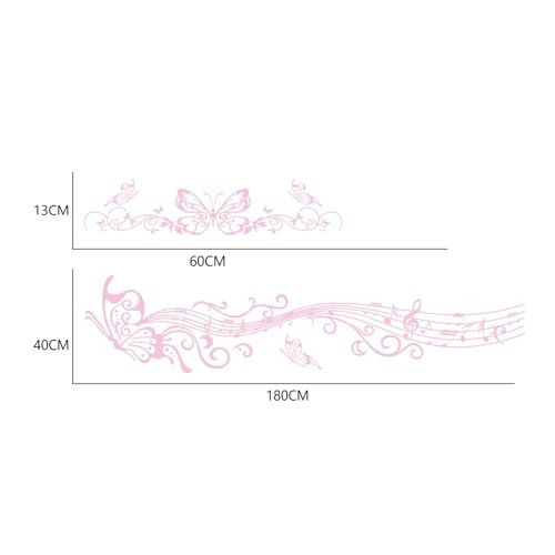 Fun Note Graphic car Stickers Butterfly Creative Decoration Hood Door Rear Pink