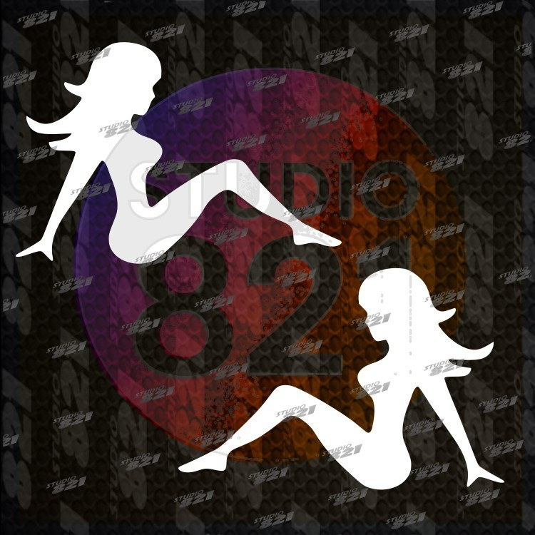 Trucker Mud Flap Girl 2X STICKER DECAL Truck Lady SILHOUETTE Classic Vintage