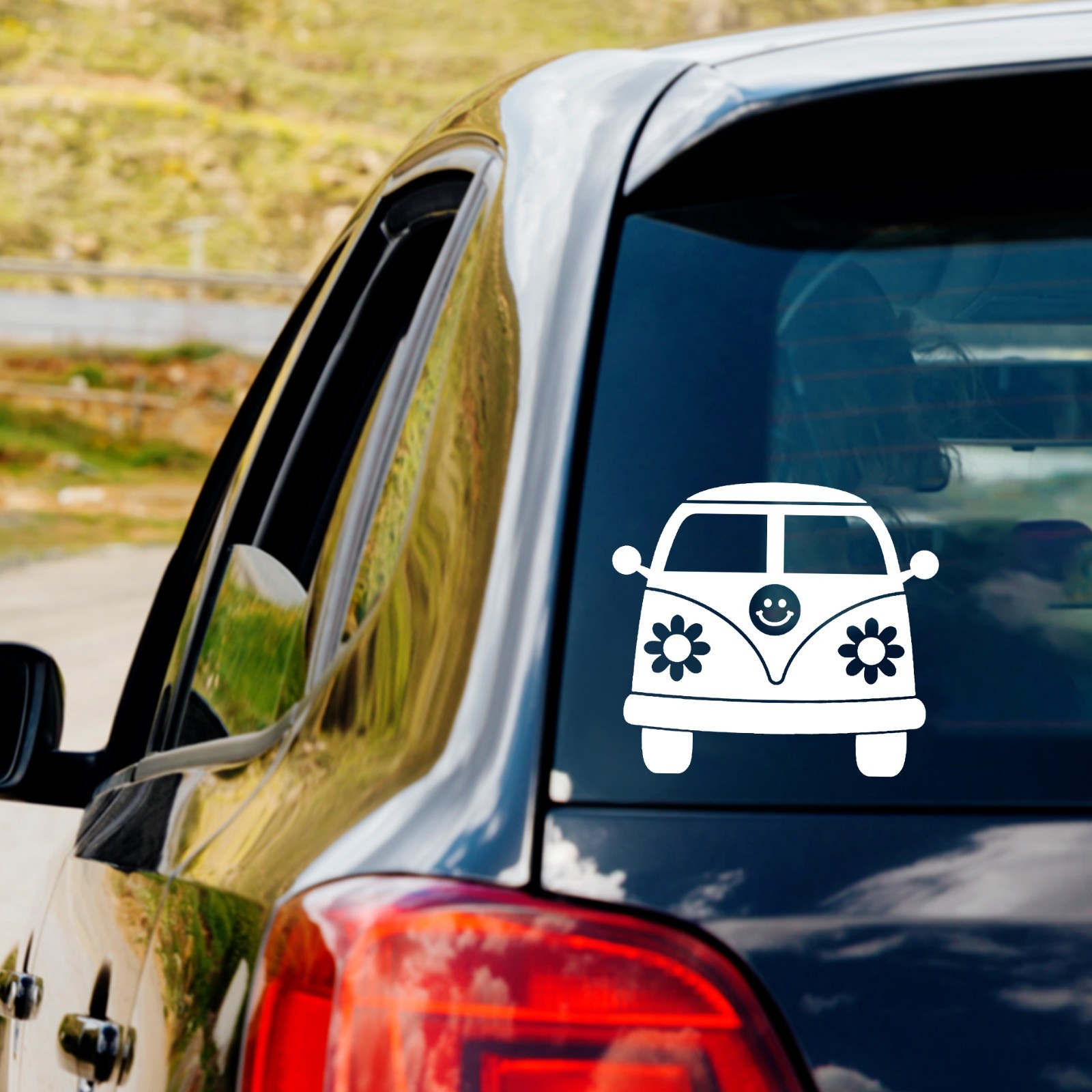 Hippie Van Vinyl Decal Sticker Car Truck Window Laptop Flowers Love Peace