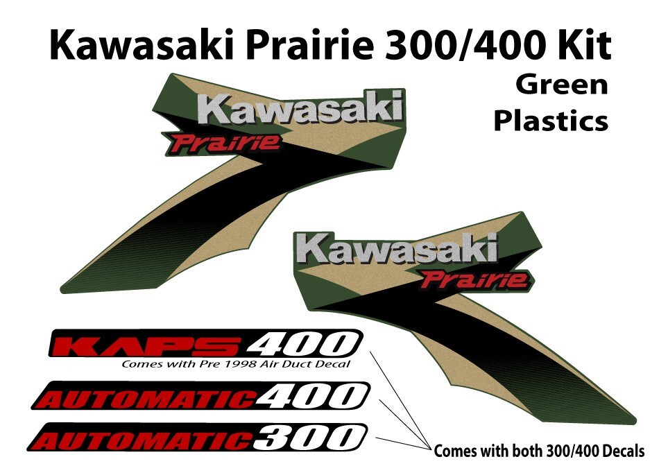 1997-2002 Kawasaki Prairie 300 400 4×4 Decal Graphics Emblem Marks Kit