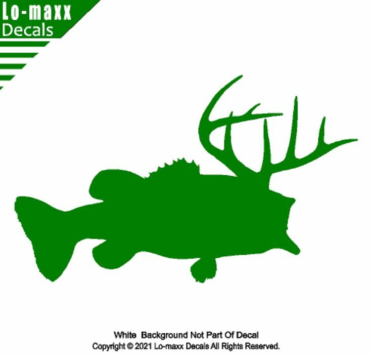 Largemouth Deer Bass Outdoor Sportsman Unique Durable Die Cut Vinyl Decal Art