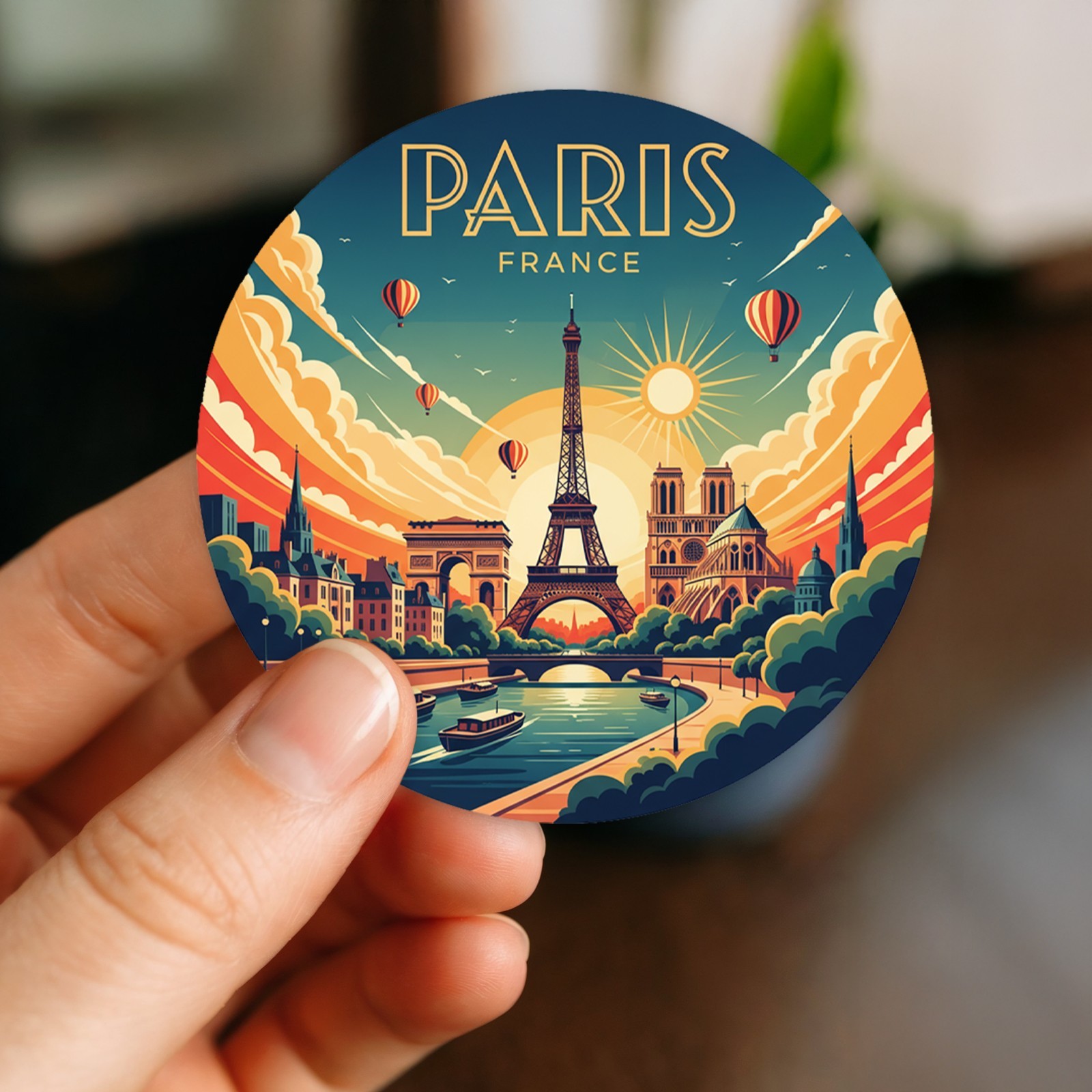Paris France Vintage Travel Sticker Die Cut Waterproof Vinyl Laptop Decal