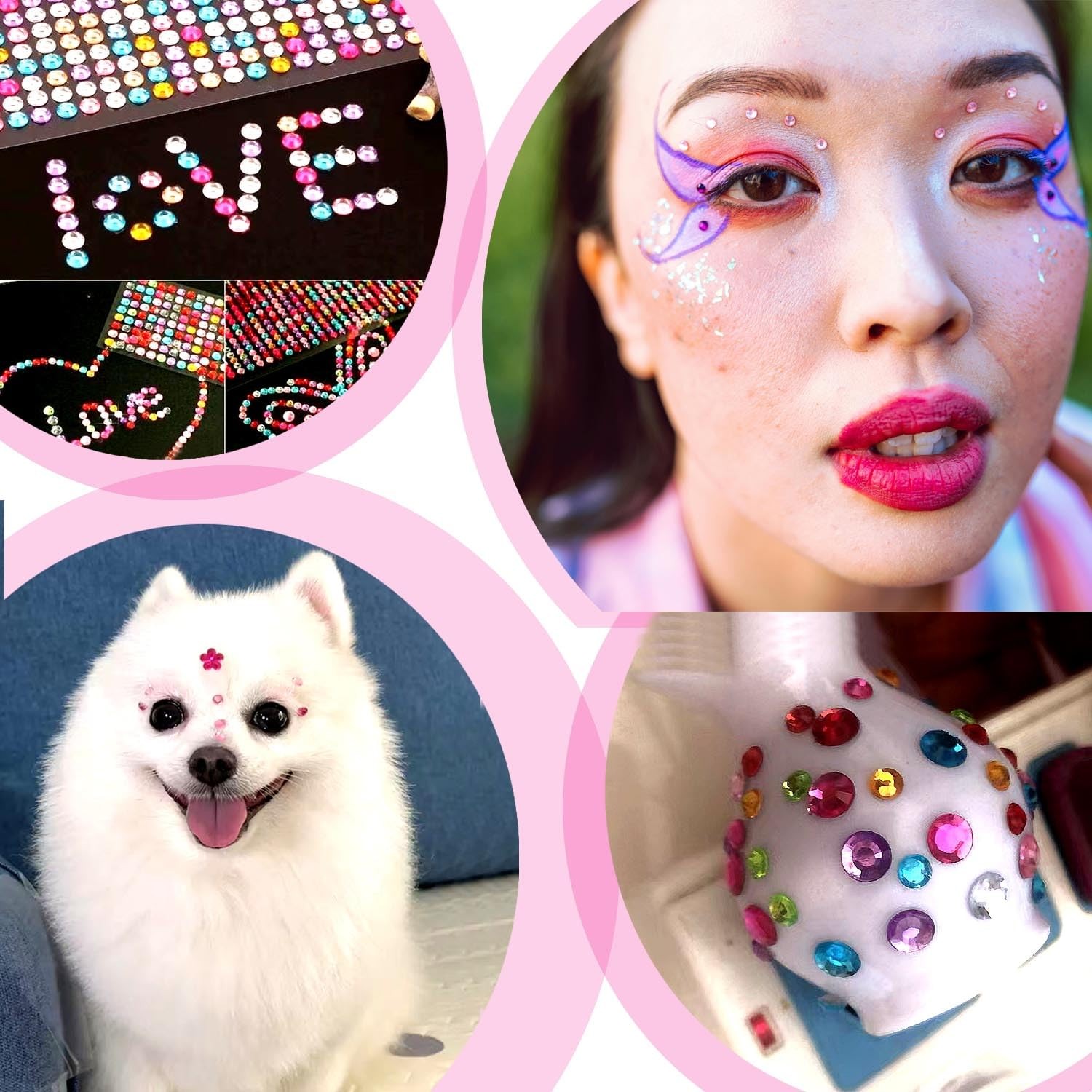 EODIEBN 3228pcs Rhinestone Gem Stickers