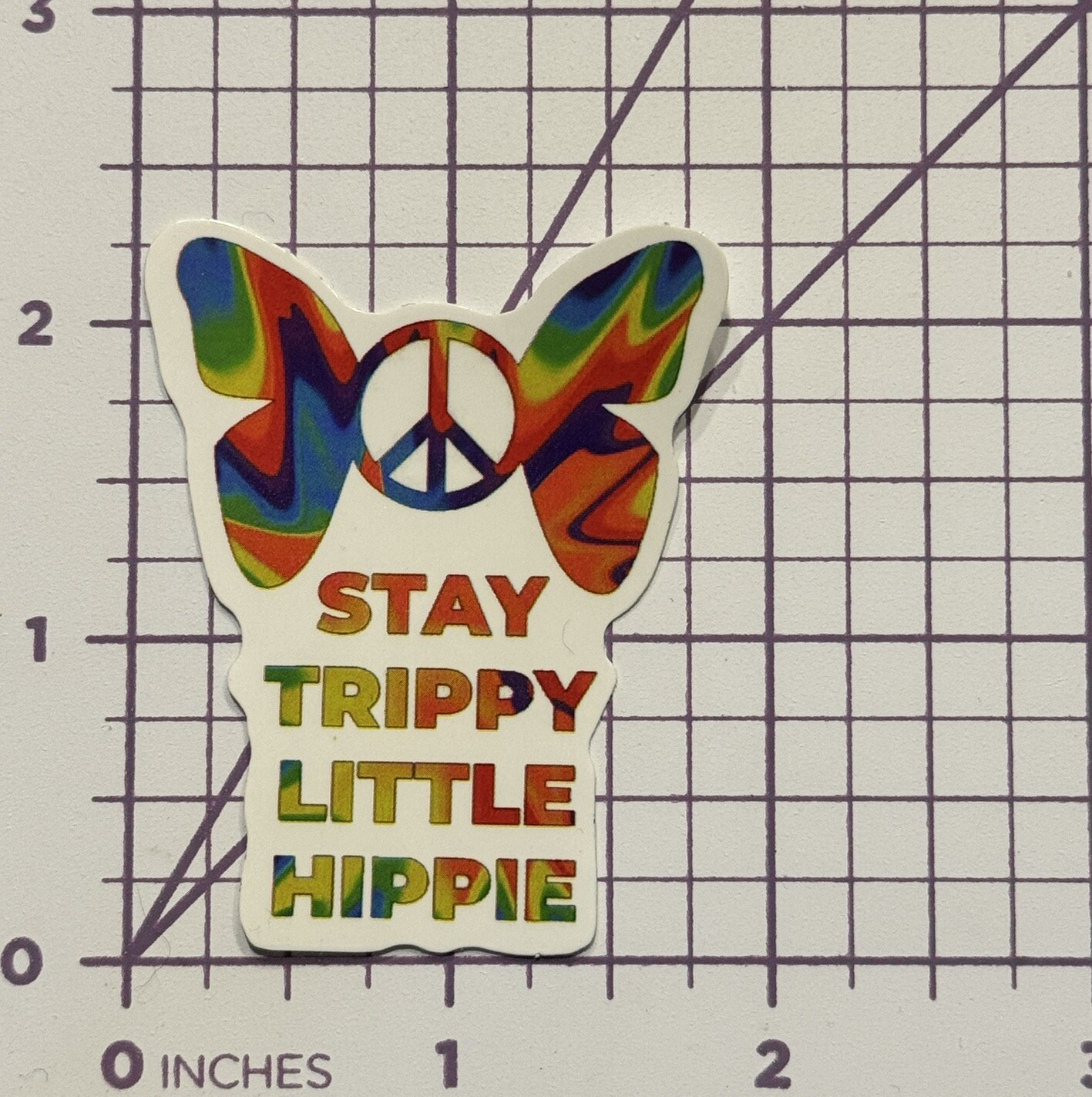 Stay Trippy Little Hippie – Vinyl Decal Sticker Bomb Peace Rainbow Butterfly