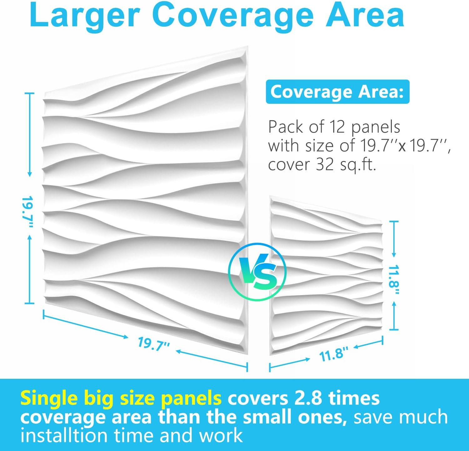 STICKGOO Wave Wall Panels for Interior Wall Decor, White 3D Wall Panels Accent W