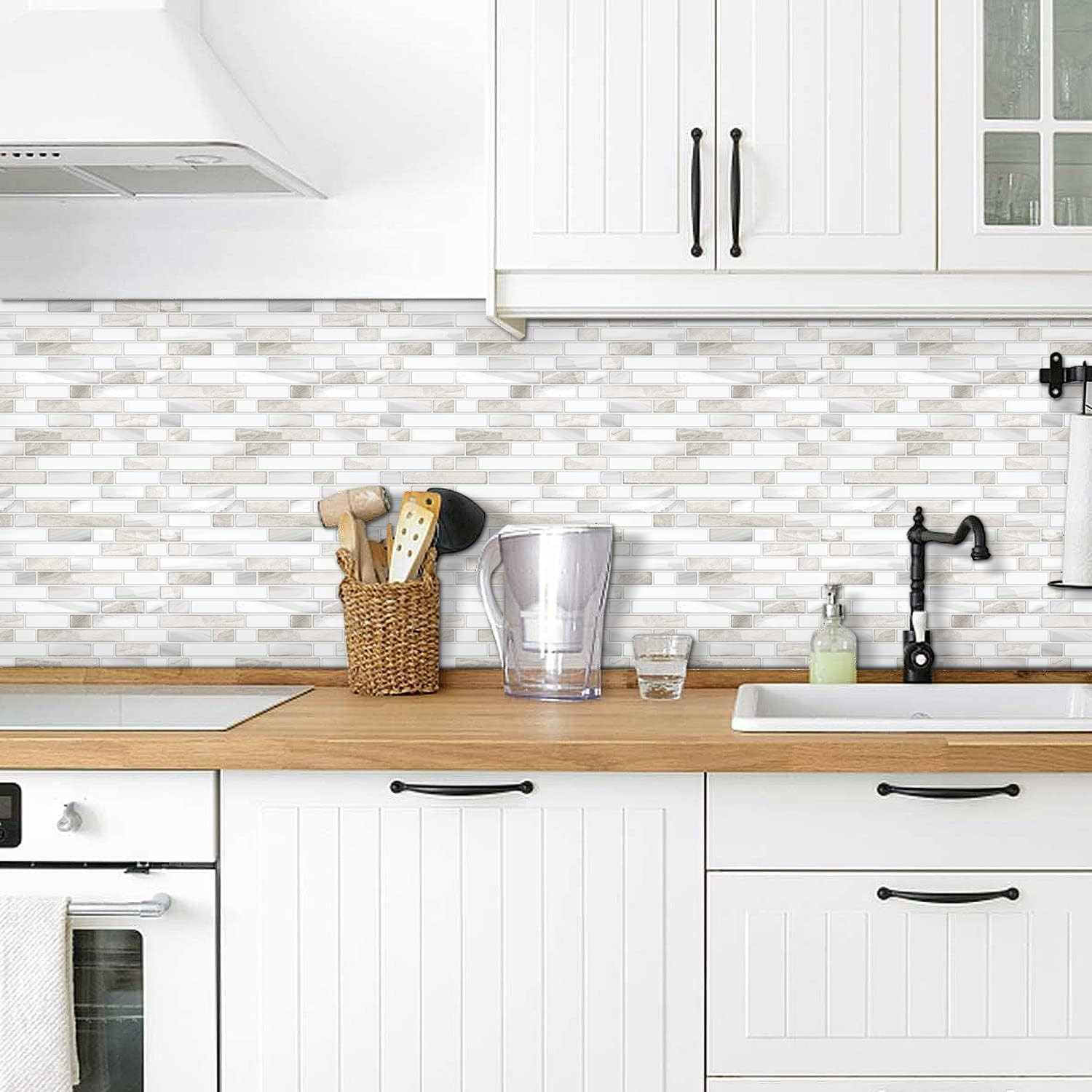 Thicker Design Peel and Stick Tile Backsplash, 12”×12”Stick on Backsplash for…