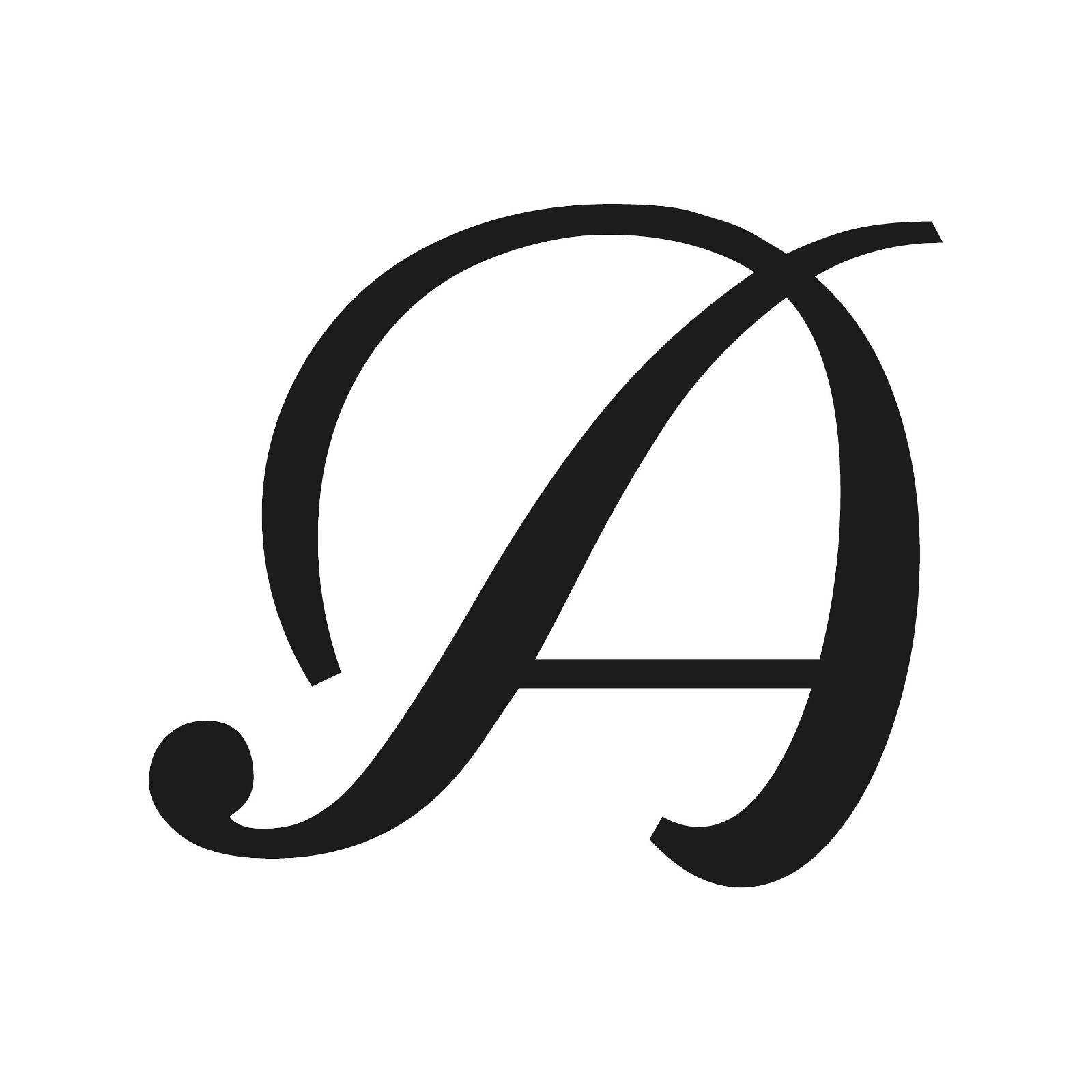 Script Letter A Initial Font Vinyl Sticker Decal Monogram Elegant