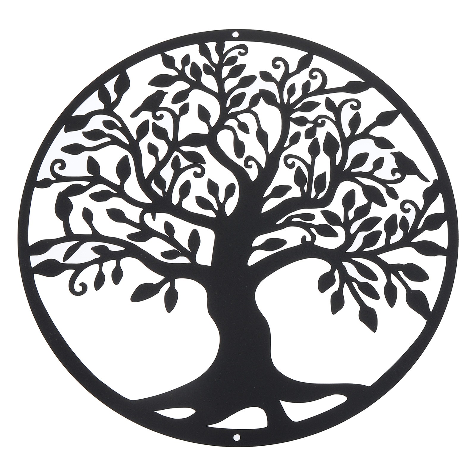 Metal Tree Wall Decor Tree of Life Wall Sculpture Decoration Style 5, Black