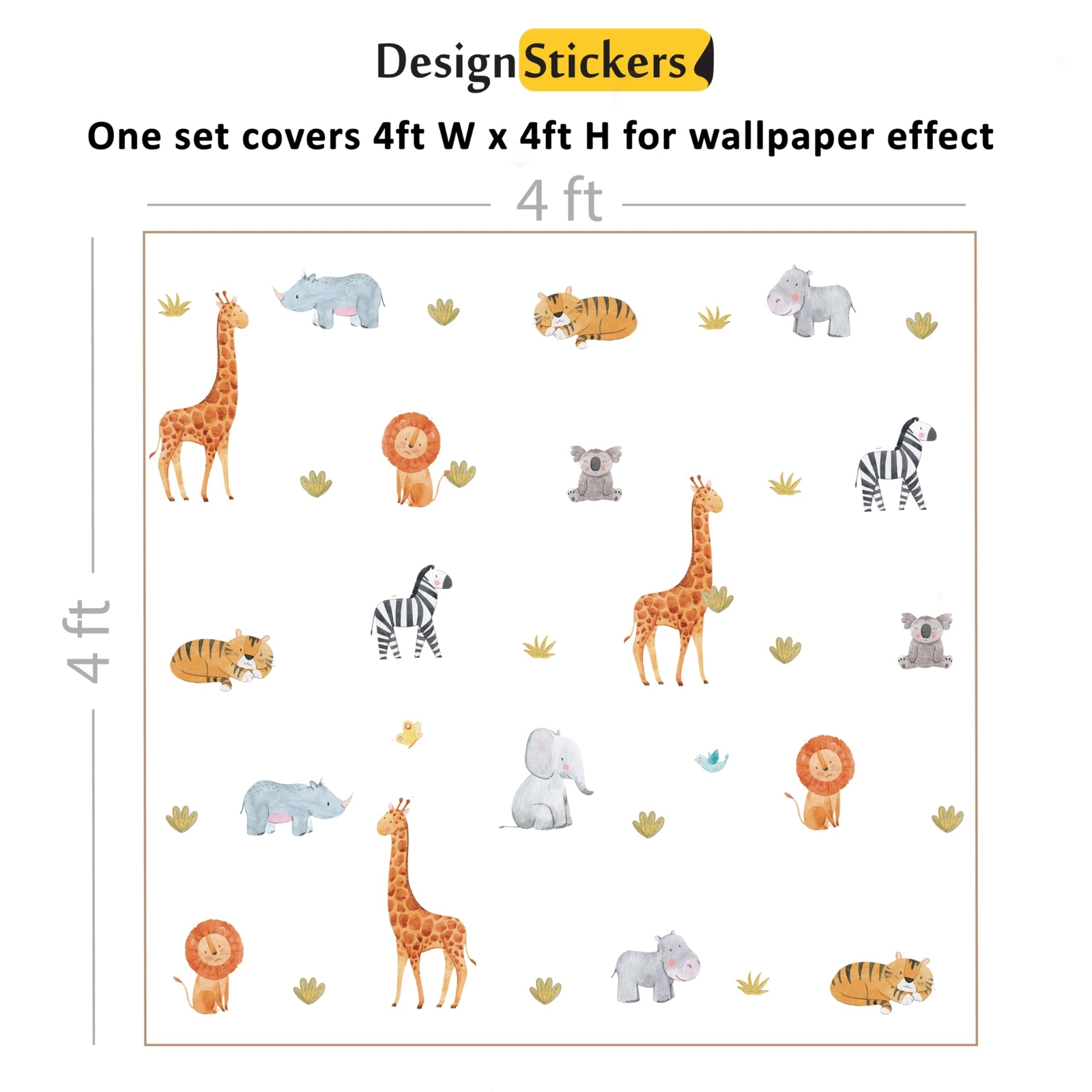 Animals Wall Decals for Kids, Jungle Removable Wall Stickers Toddler Boy Girl…