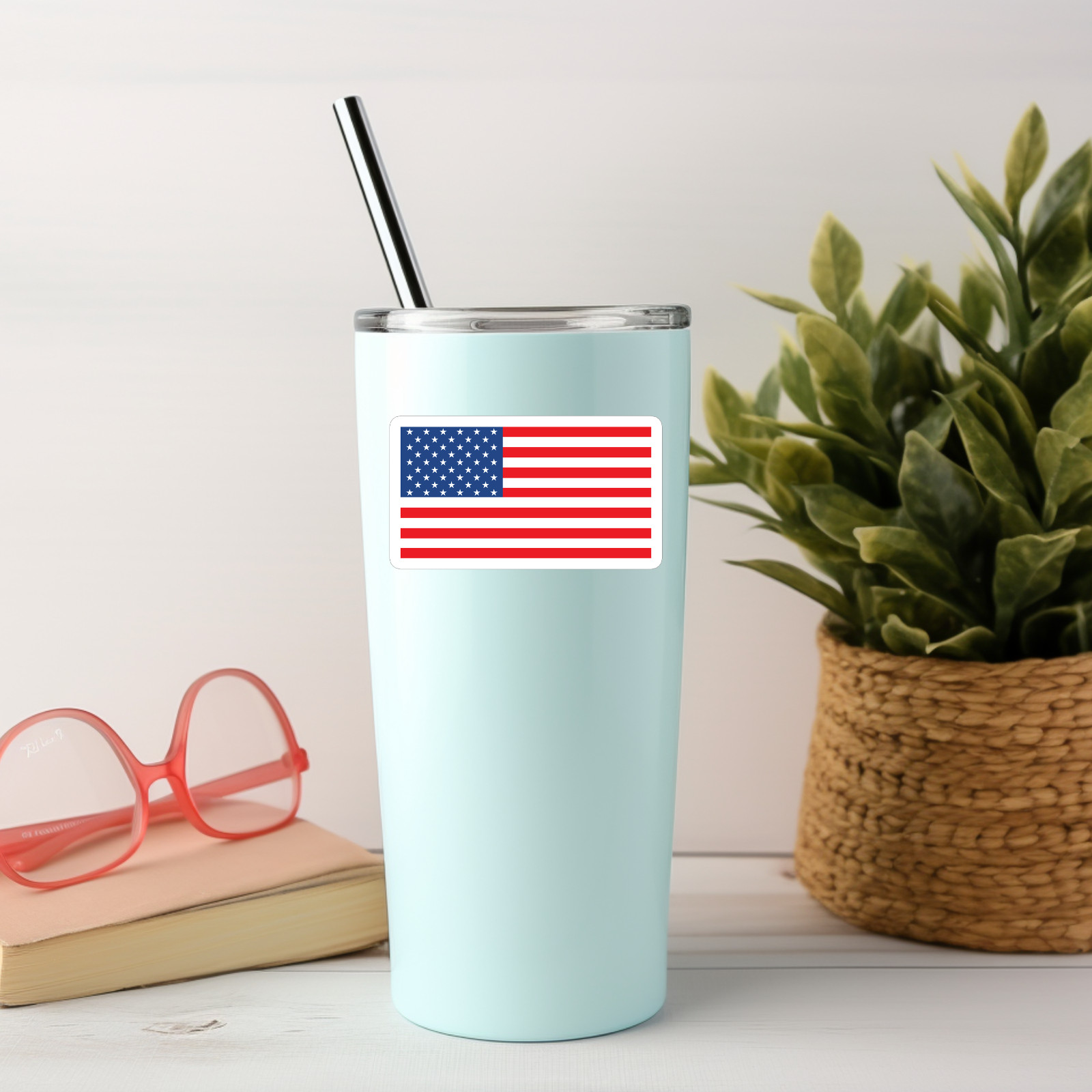 Set of 6 – USA Flag Decal Patriotic – American Flag Stickers