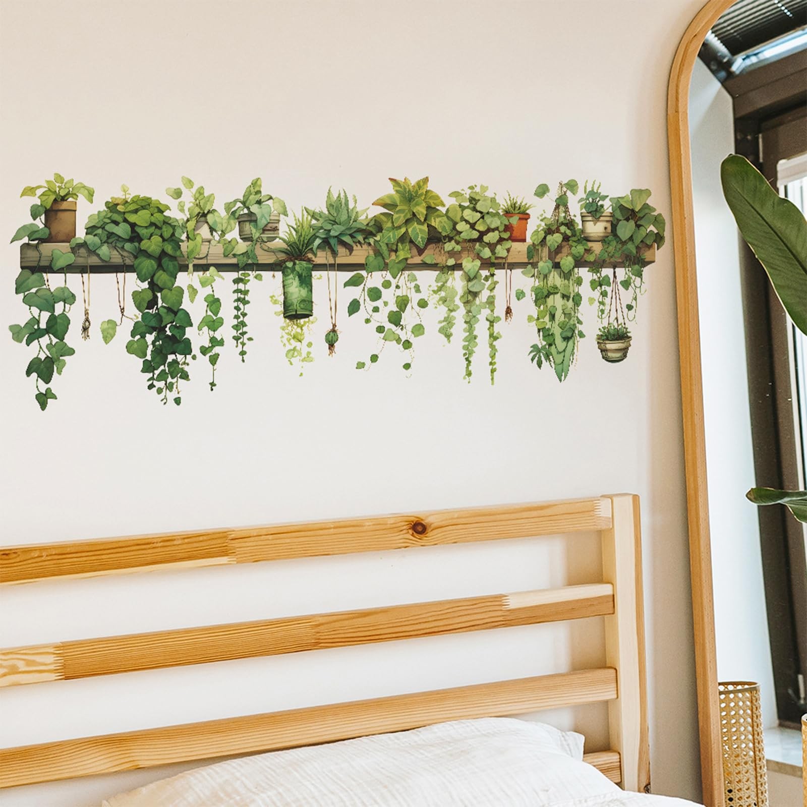 Nature Green Plants Peel and Stick Wall Decals Wallpaper, Removable Wall Deca…