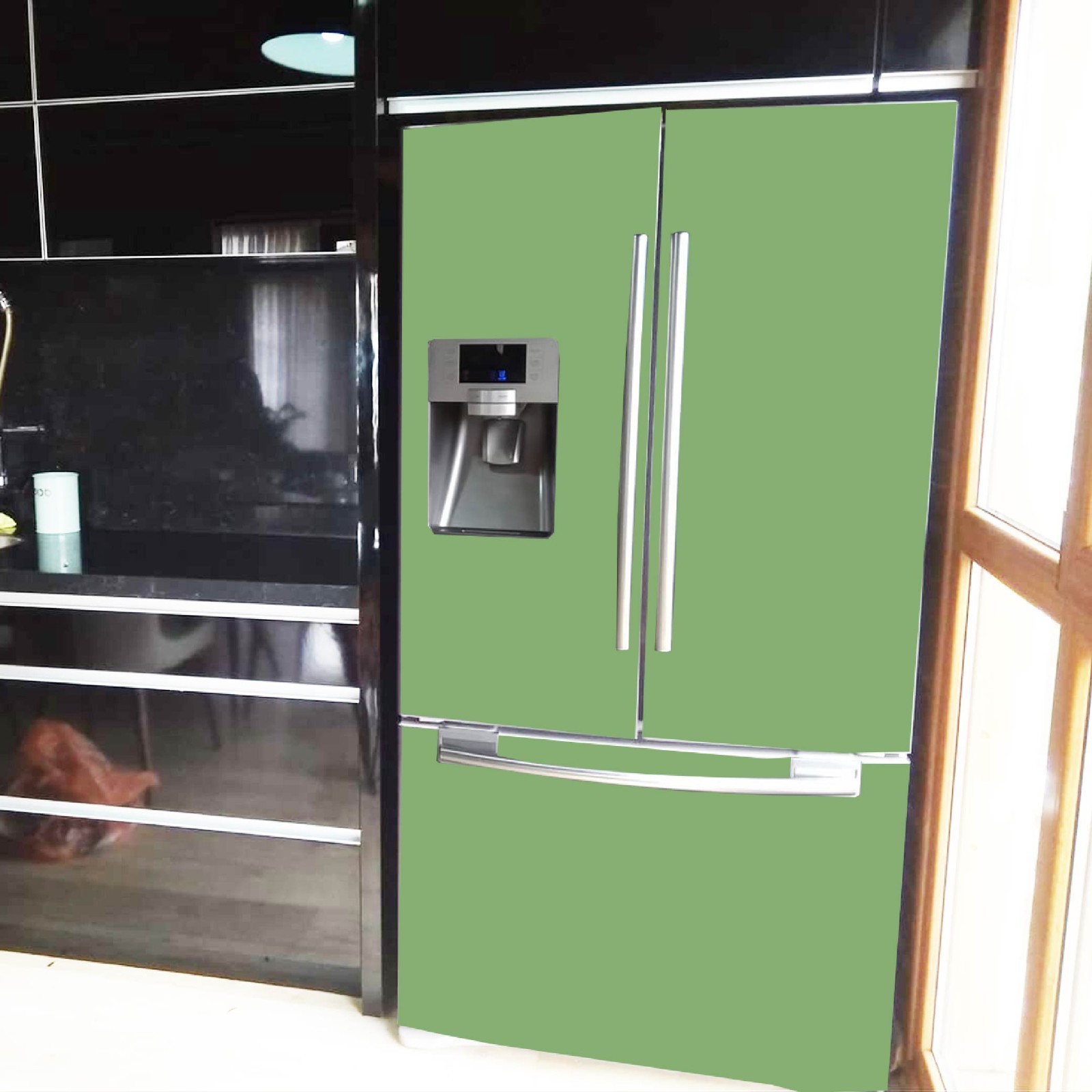 Sage Green Vinyl Refrigerator Cover – Simple and Sophisticated