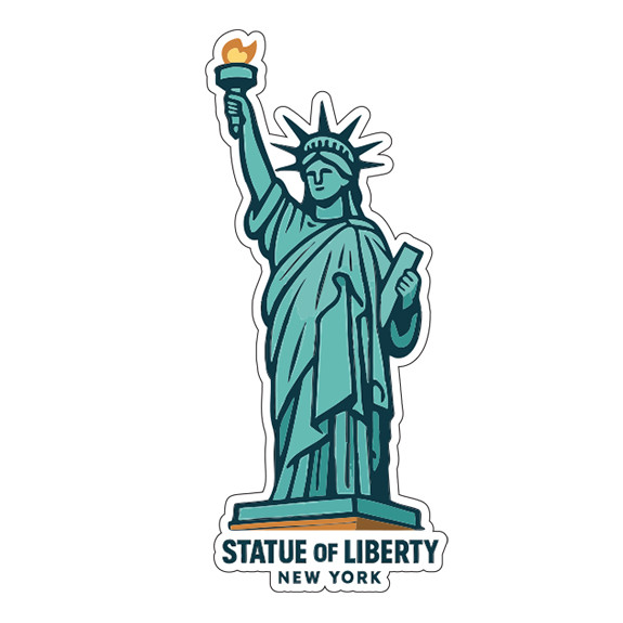 Statue of Liberty New York Sticker Decal Vinyl Die-Cut Symbolic Landmark Design