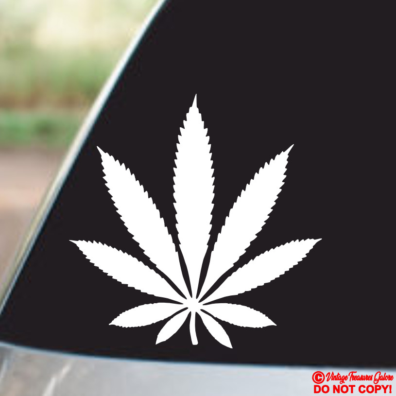 MARIJUANA LEAF Vinyl Decal Sticker Car Window Wall Bumper POT CANNIBUS WEED DOPE