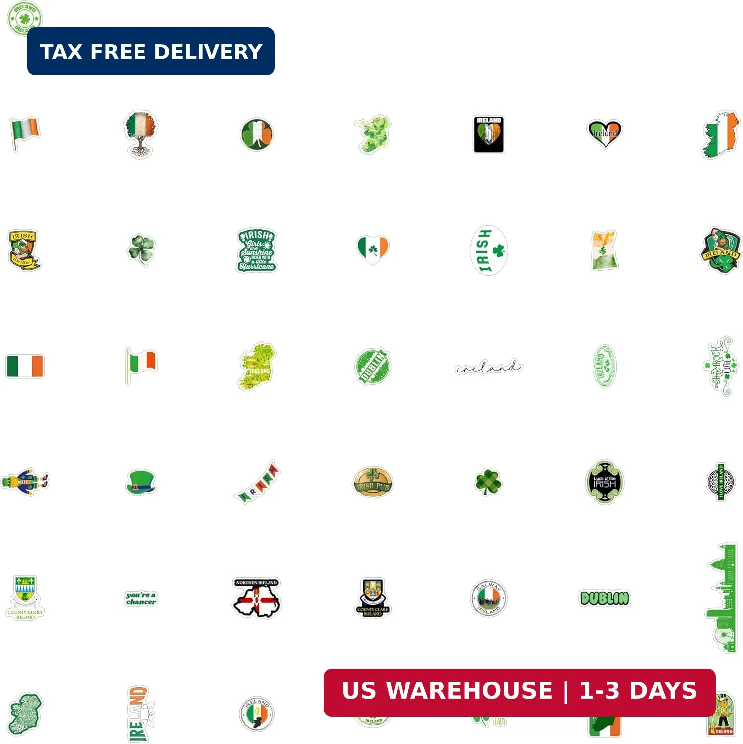 BulbaCraft Ireland Stickers, Irish Stickers for Water Bottle and Laptop – Irelan
