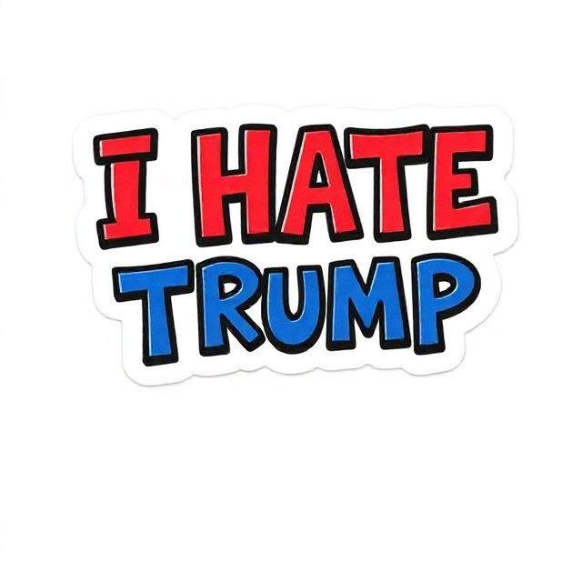 I Hate Trump Statement Vinyl Sticker Political Humor Laptop Car Decal