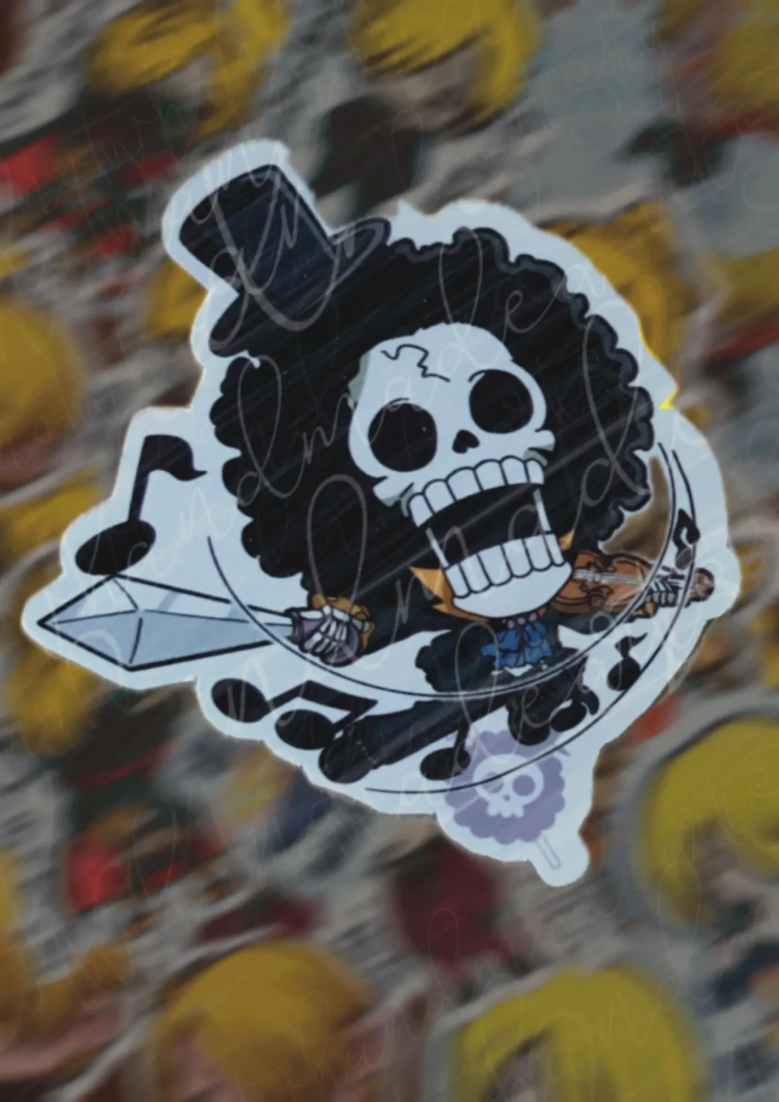 One Piece Pirates Brooke Weatherproof Stickers