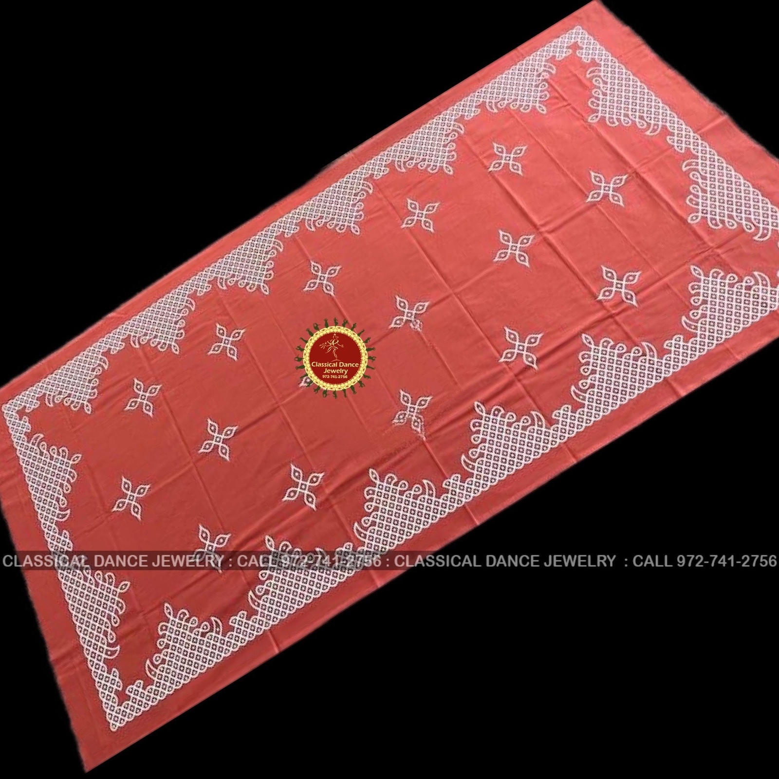 PEACH Muggu Rangoli Kolam Cotton Back Drop Cloth Ammavaru Weddings Puja