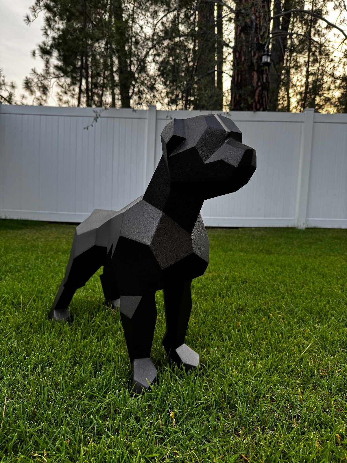polygonal dog geometric sculpture handcrafted