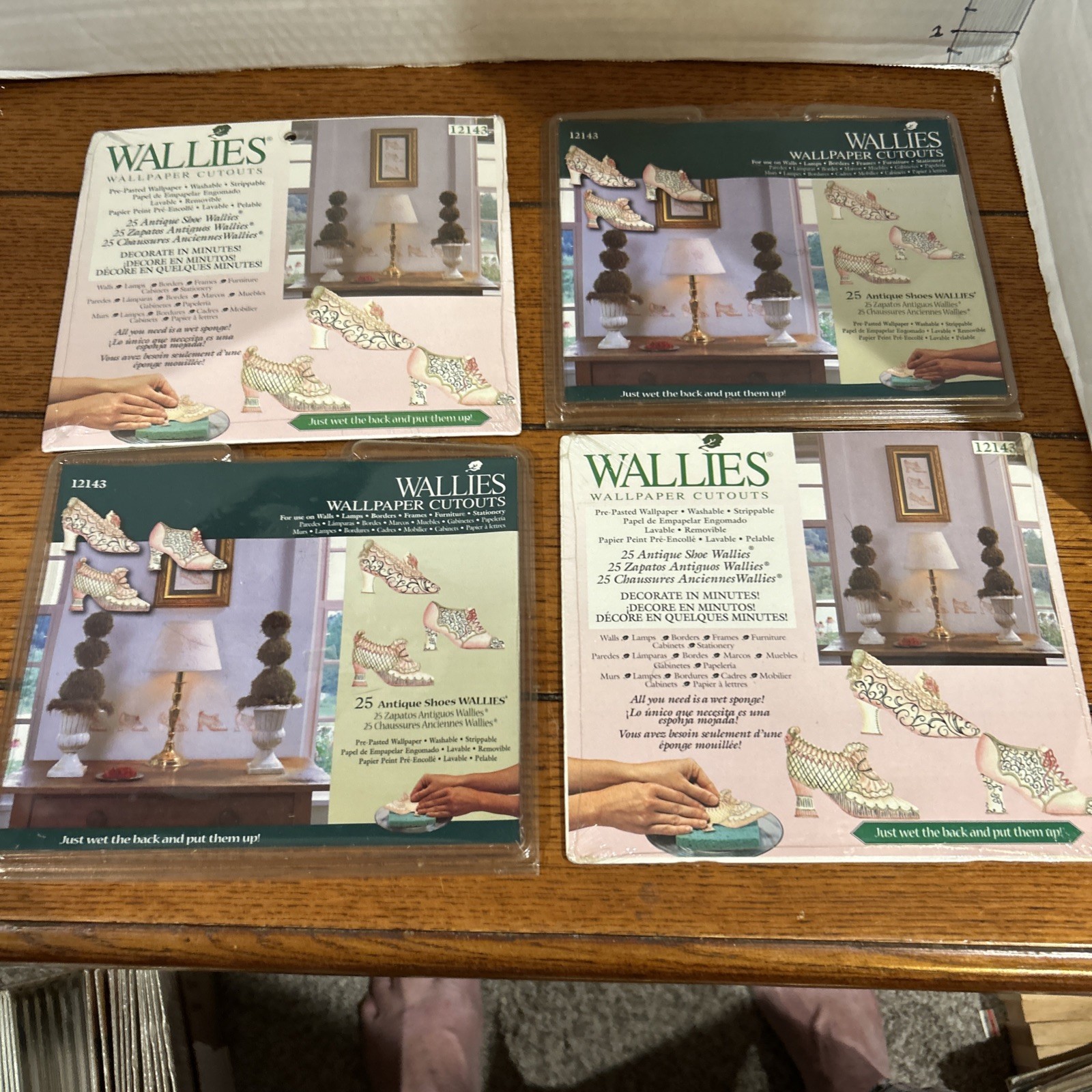 4 Wallpaper Cutouts Wallies NEW Antique Shoes