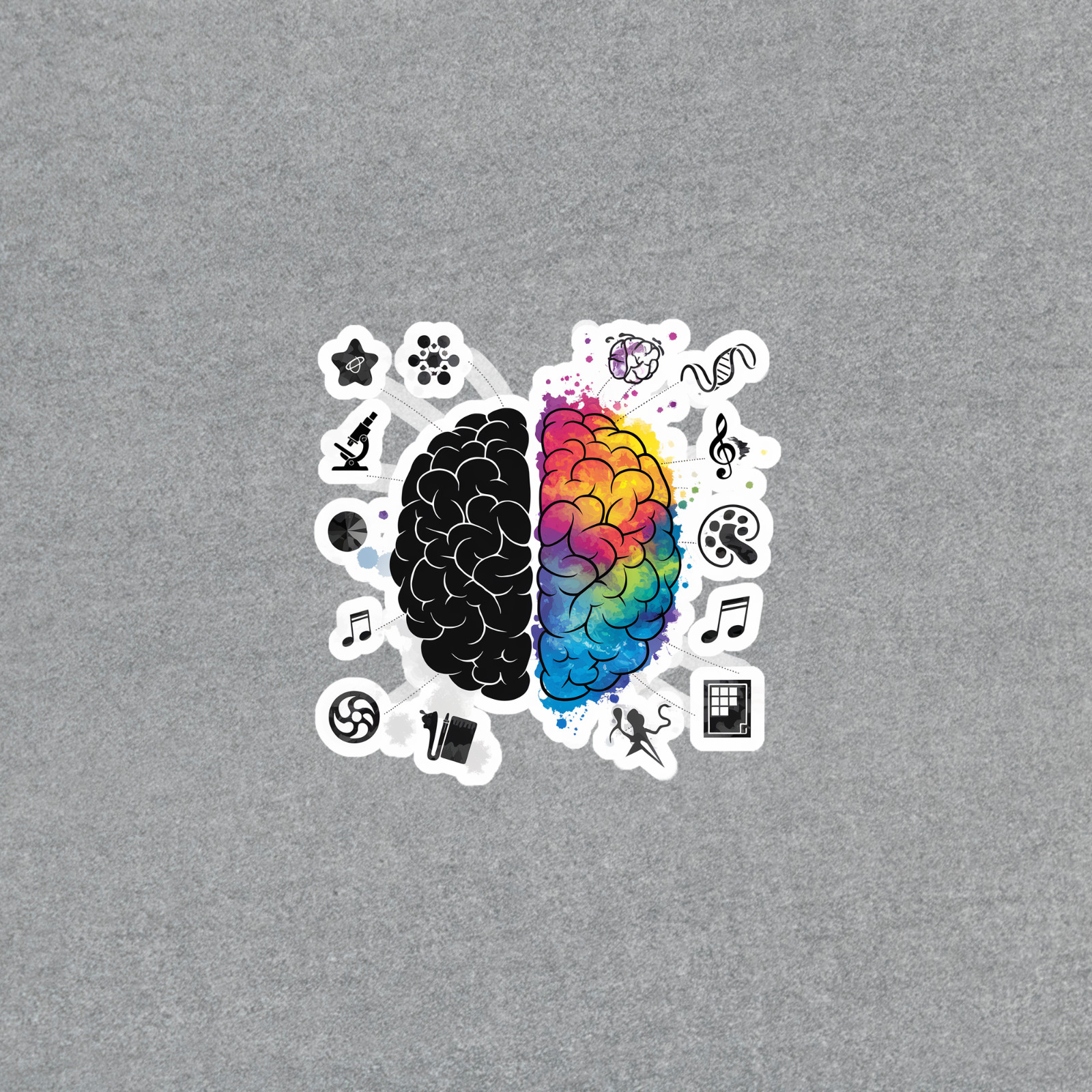 Brain Hemispheres Sticker – Creative vs Logical Thinking Art Decal #5752