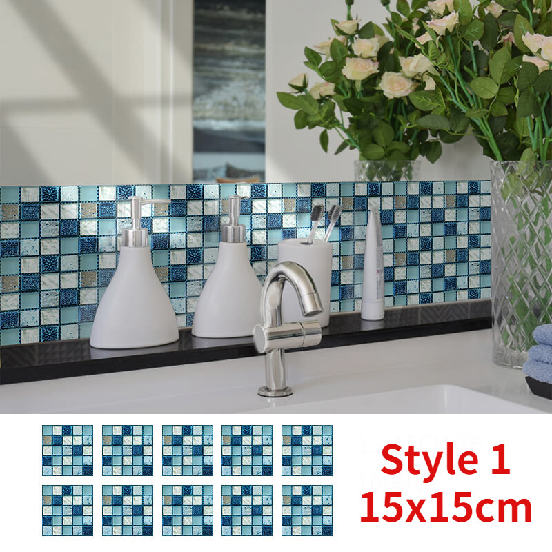 10X square vinyl wall sticker for kitchen and bathroom 15cm