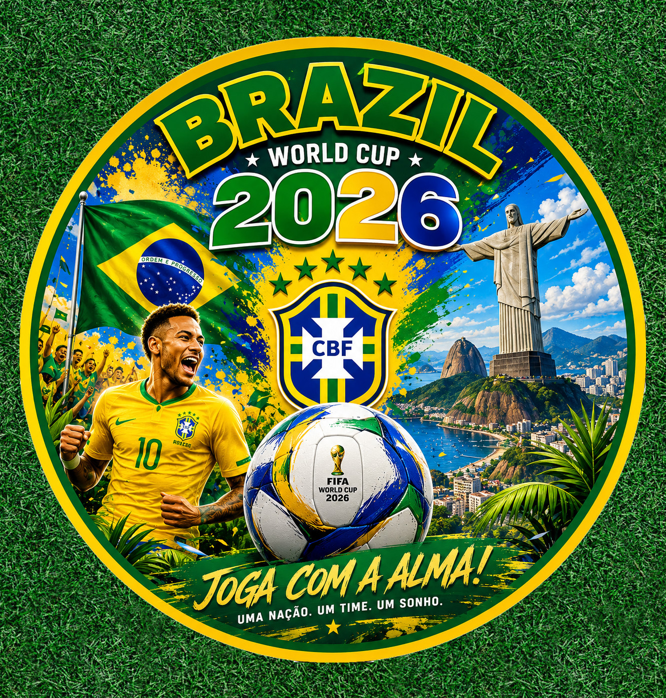 Brazil 2026 World Cup 100% waterproof vinyl sticker decal – several sizes