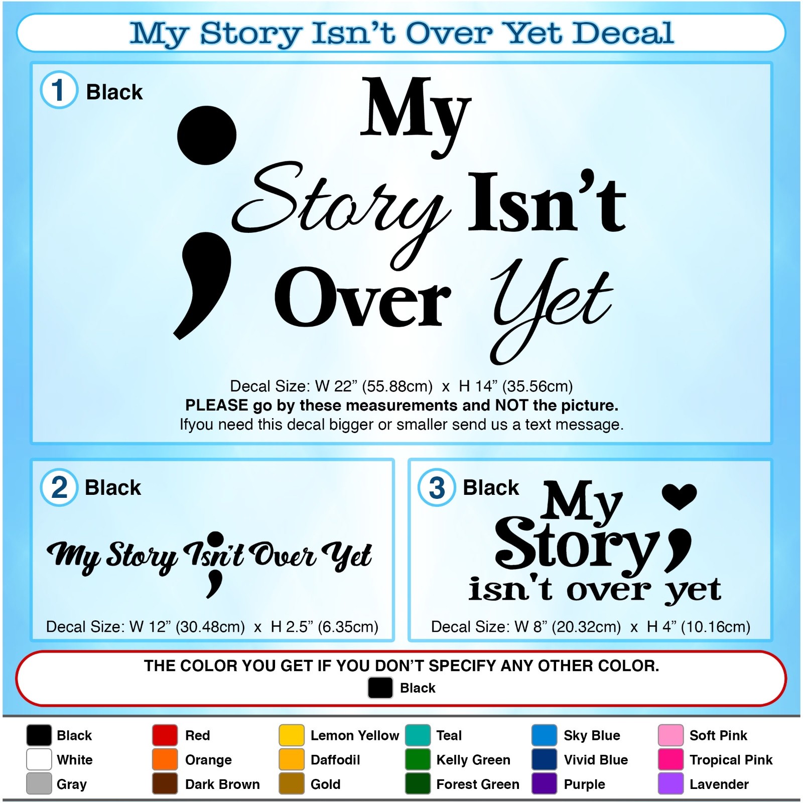 My Story Isn't Over Yet Life Motivational Wall Art Vinyl Decor Sticker Decal 165