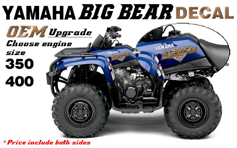 Yamaha BIG BEAR 4×4 2×4 350 400 OEM TANK Side Decal Graphic Sticker Plastic