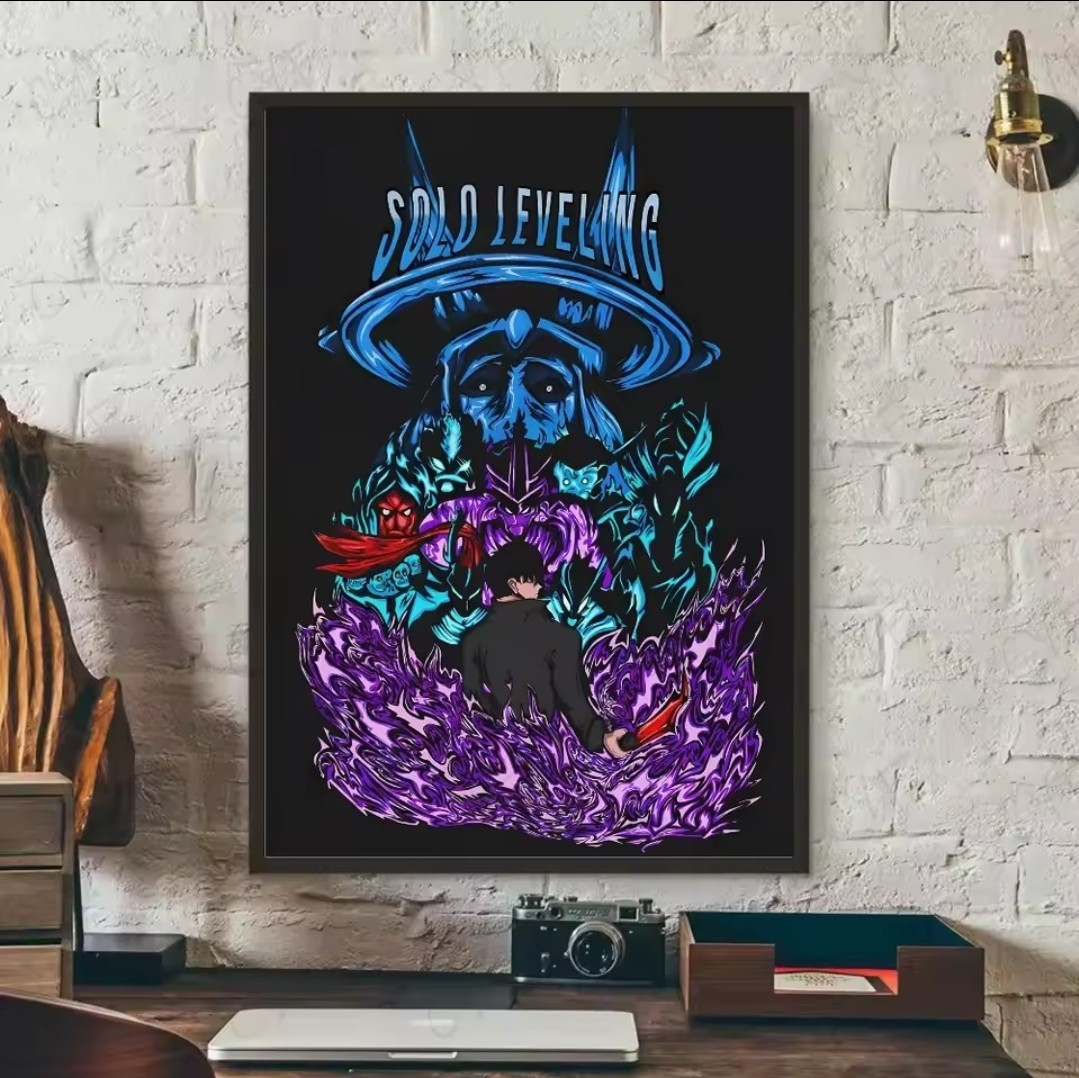 Solo Leveling Poster Wall Art Sun Jinwoo Canvas Cotton Unframed
