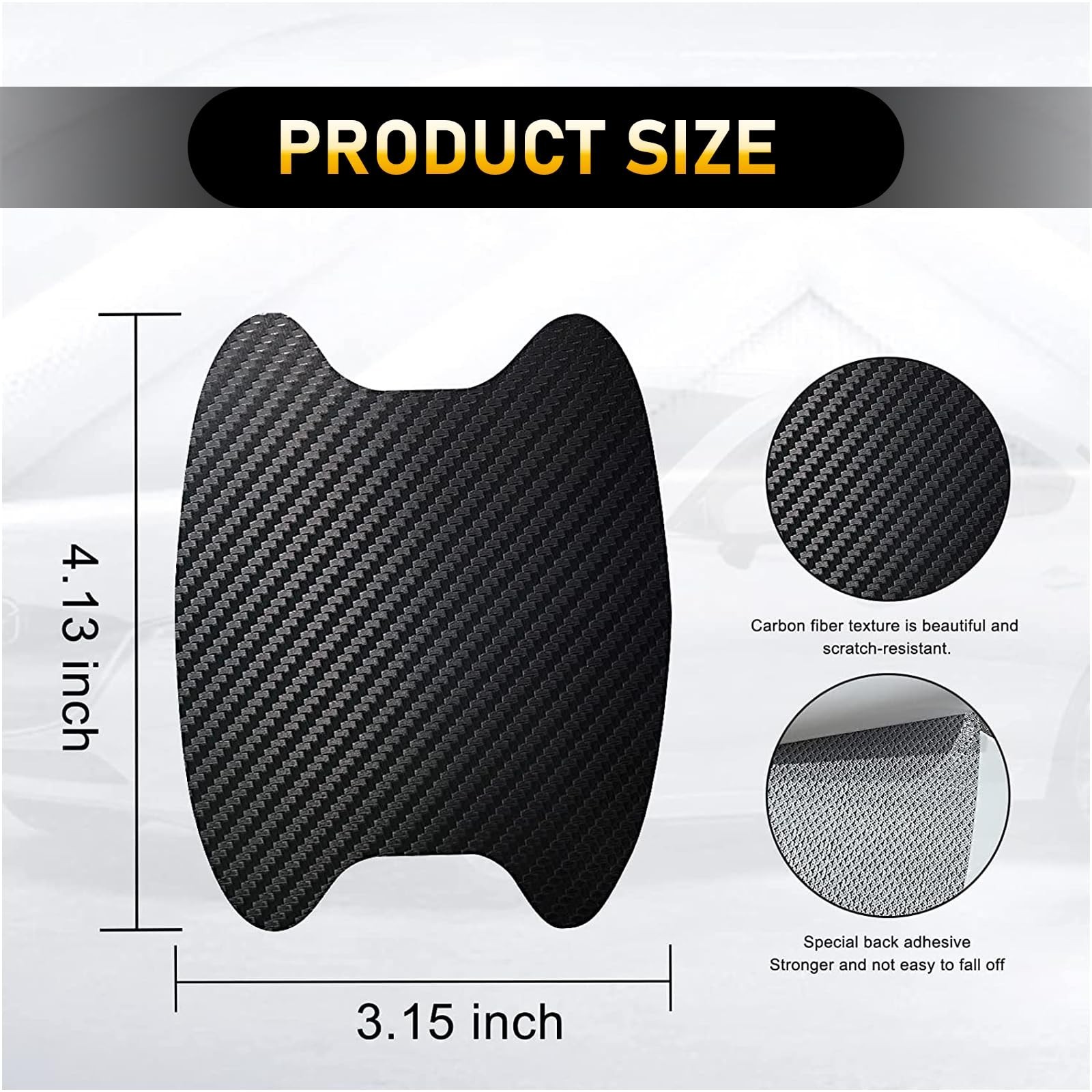 gunhunt 8 PCS Door Handle Scratch Protectors, Carbon Fiber Handle Cover Anti …
