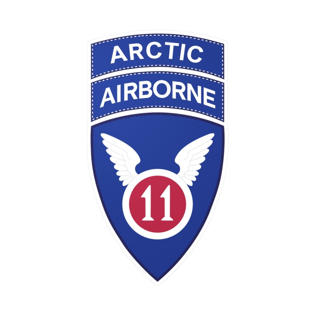Kiss-Cut Vinyl Decals – 11th Airborne Division – SSI w Arctic Tab wo Txt X 300